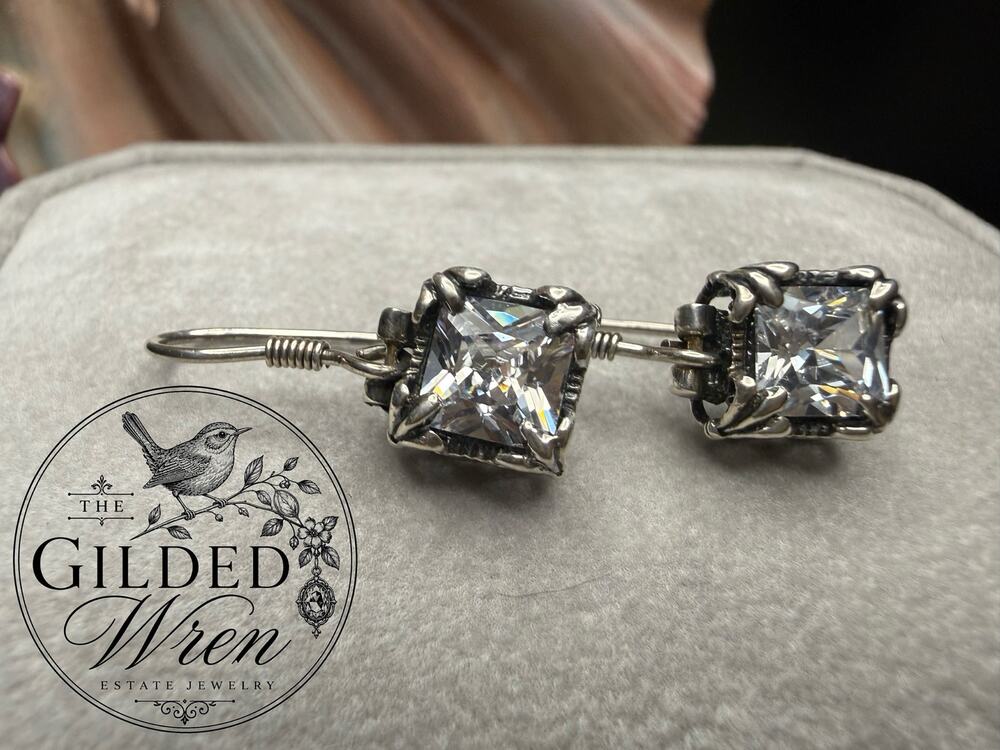 Silpada W0975 Uptown CZ Sterling Silver Dangle Earrings Retired 925